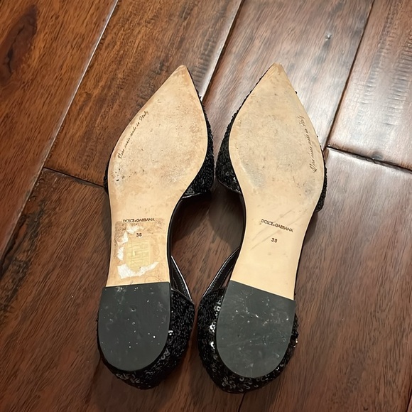 Dolce & Gabbana Black Sequenced Flats - Picture 3 of 3